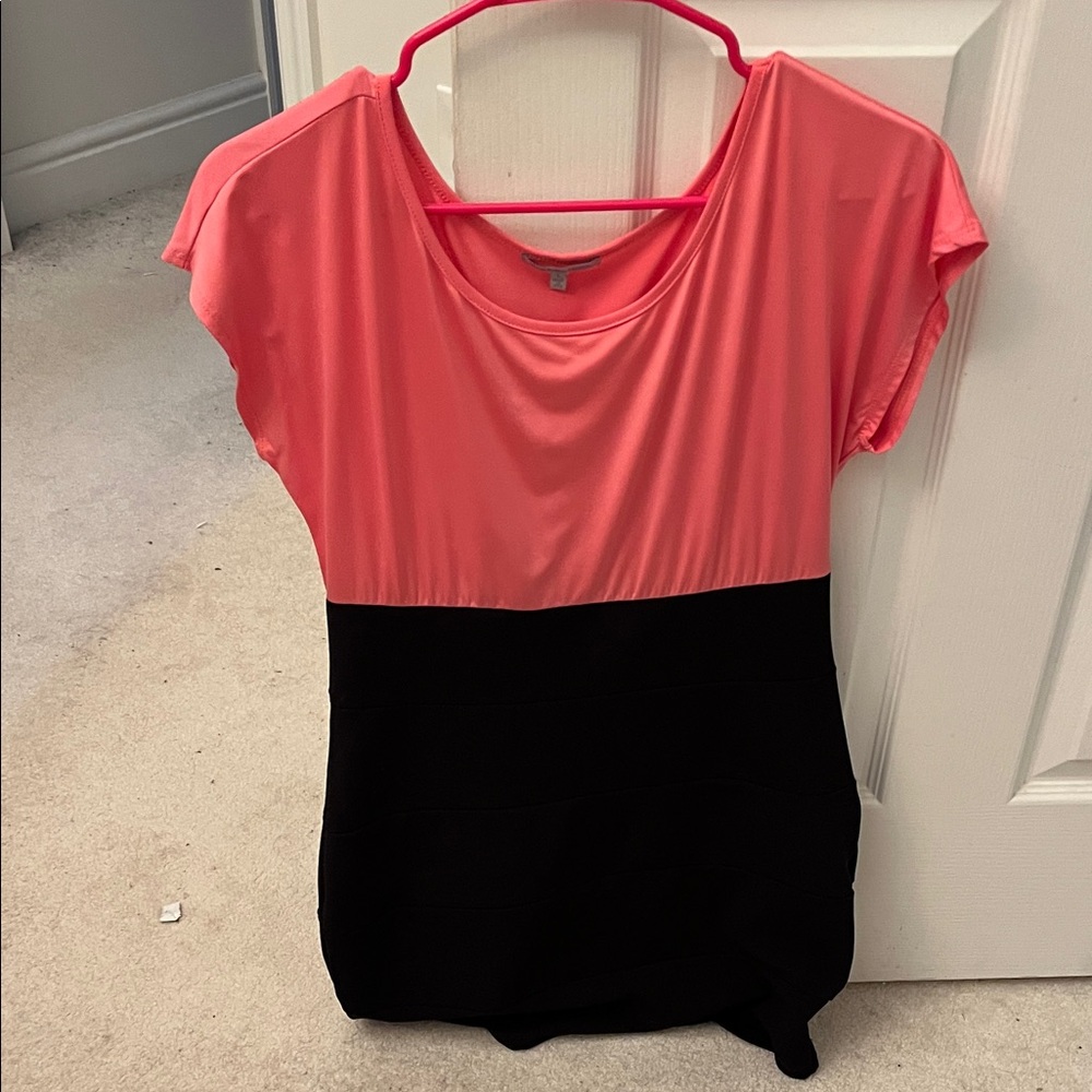 Women's Pink and Black Colorblock dress